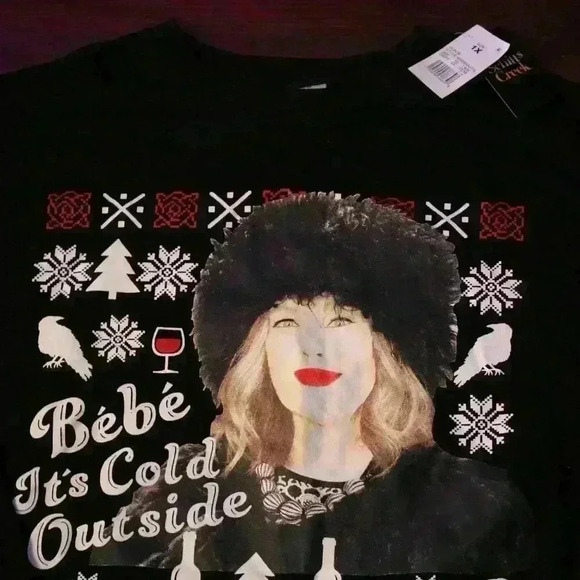 Moira Schitt Bebe Its Cold Outside Sweatshirt 1X Merry Ugly Christmas Plus - Picture 10 of 16